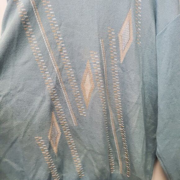 Bernardini  Italy Green Patterned Sweater XL Xlarge - Picture 2 of 5